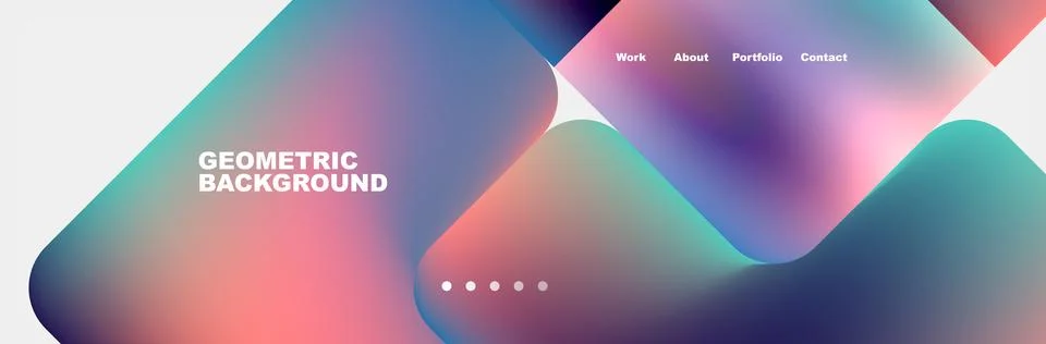 Teal Liquid color background design for Landing page site. Fluid gradient shapes Illustrazione stock