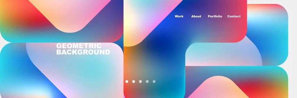 Teal Liquid color background design for Landing page site. Fluid gradient shapes Illustrazione stock