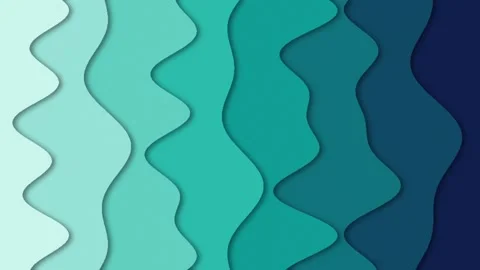 Teal to navy vertical paper waves Vidéo 348271645