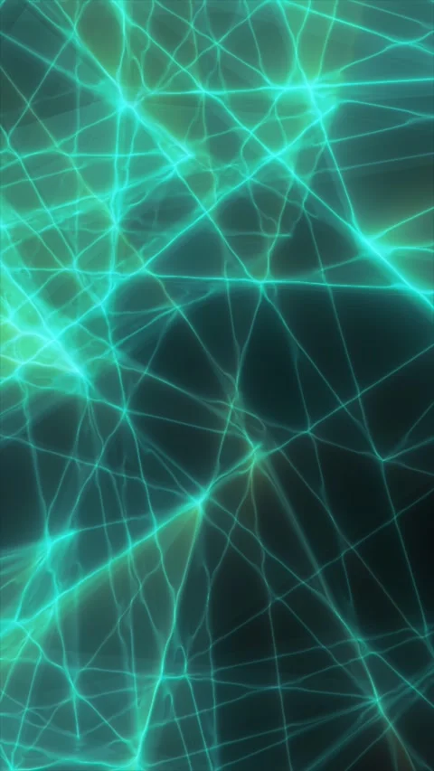 Teal neon network grid with connected lines and nodes on dark background, f.. Stock Footage 328706543