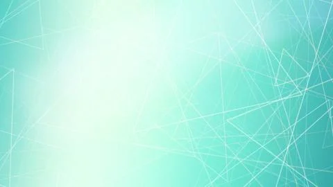 Teal network lines and translucent geometry drift across a soft light haze,.. Stock Illustration