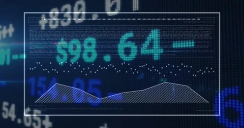 Teal number readout pulsing switching driving dotted line flickering, area Stock Footage 329454923
