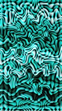 Teal organic fluid waves 3d abstract seamless pattern Stock Illustration