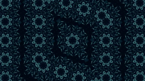 Teal ornamental kaleidoscopic pattern with twinkle snowflakes. Vidéo 46875862