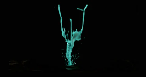 Teal paint in motion in 4K - B Stock-Footage 59921272