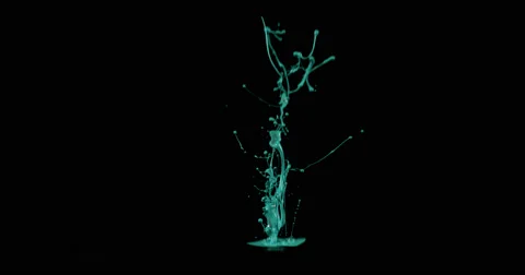 Teal paint in motion in 4K - C Stock Footage 59921133