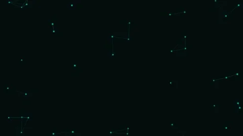 Teal Particle Network Flow Wave Network Loop Stock-Footage 342612071