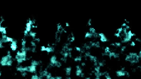 Teal particles dance abstractly on a dark background Stock Footage 338230705