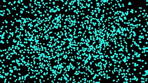 Teal Particles Swirling in Abstract Motion Across Black Background with Cop.. Video stock 341689401