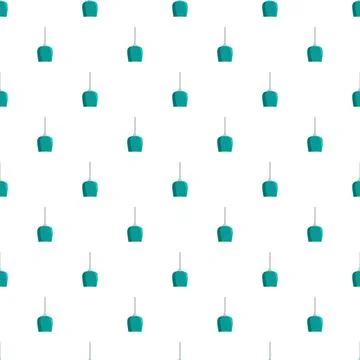Teal pendant lamp repeating pattern on white background Illustrazione stock