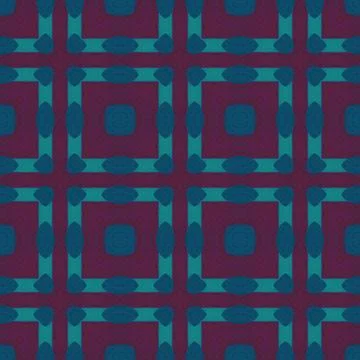 Teal Plum Grid Pattern Seamless Background Pattern Stock Illustration