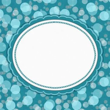 Teal Polka Dot Frame Background Stock Illustration