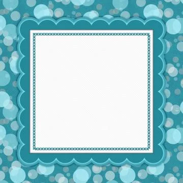 Teal Polka Dot Frame Background Stock Illustration