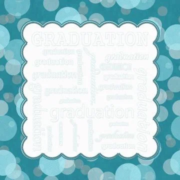 Teal Polka Dot Graduation Frame Background Stock Illustration