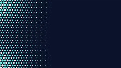 Teal polka dot halftone gradient breathing on the left with empty right cop.. Stock Illustration