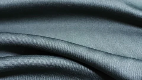 Teal Polyester Fabric Folds Macro Pan Stock Footage 319811844