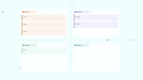 Teal Priority Matrix Eisenhower Task Sort Flat Design Loop 库存影片 342606052