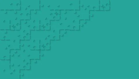 Teal Puzzle Piece - Vector Jigsaw Stock Illustration