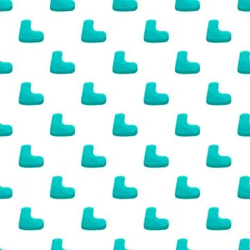 Teal rain boots repeated on a seamless pattern background Illustrazione stock