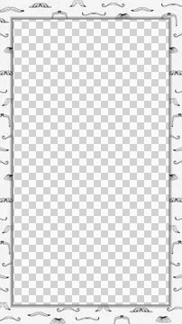 Teal rectangle is being shown in flat with frame and mustache border on Stock Illustration