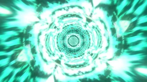 Teal Ring Tunnel VJ Loop Stock Footage 329998326