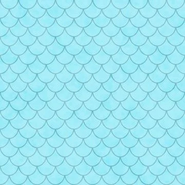 Teal shell tiles pattern repeat background Stock Illustration