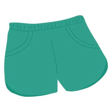 Teal shorts vector illustration, simple flat clothes design, casual wear. Summer Stock-Illustration