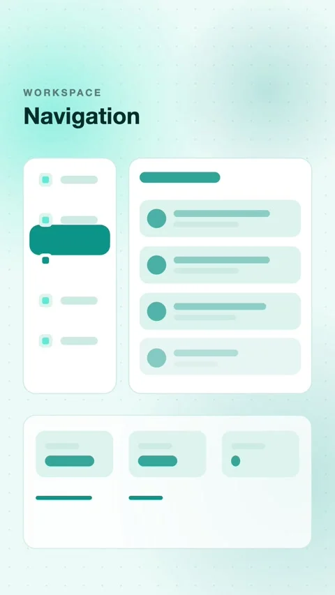 Teal Sidebar Selector Sliding Down A Rail Vertical Animated Background For App Stock Footage 343855189