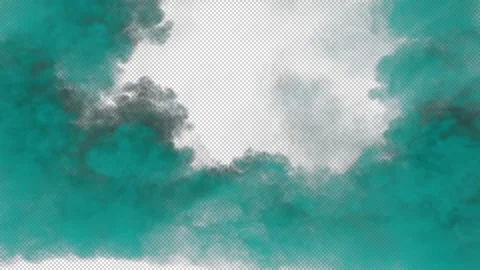 Teal smoke vortex explosion on transparent background Stock Footage 321628589
