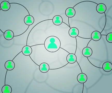 Teal social circles network backdrop image 스톡 일러스트