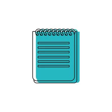 Teal spiral notepad outline. Vector Illustrazione stock