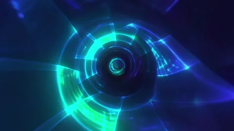 Teal Spiral Tunnel VJ Loop Stock Footage 330006191