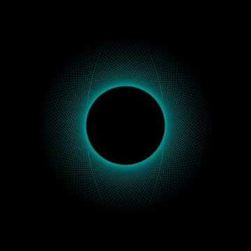 Teal spirograph black hole on black background vector illustration Stock Illustration