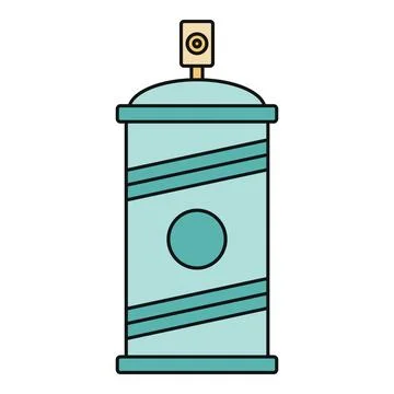 Teal spray paint can flat icon design Stock Illustration