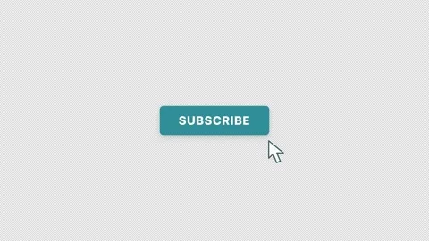 Teal Subscribe Button With Cursor on Transparent Background Stock Footage 345708893