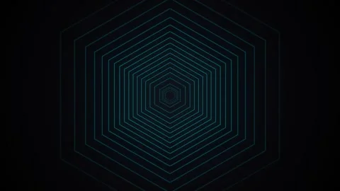Teal tech geometric polygon tunnel animation Stock-Footage 345466786