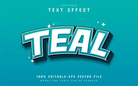 Teal text effect Stock Illustration