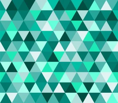 Teal triangular seamless pattern. Geometric vector background. Polygonal mosa Stock Illustration