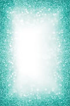 Teal Turquoise Glitter Border Frame Background Poster Stock Photos