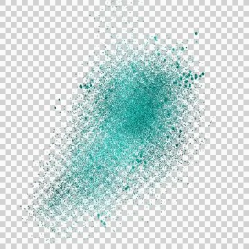 Teal Turquoise Glitter Burst Explosion Transparent PNG Overlay Isolated on White Illustrazione stock