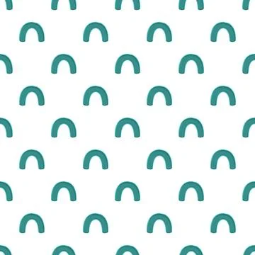 Teal u shape arches repeating pattern on white background イラスト素材