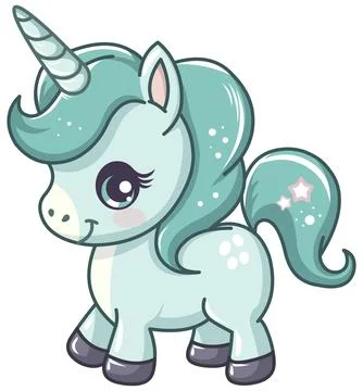 Teal Unicorn Stock Illustration