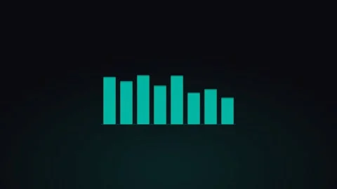 Teal vertical bar chart displaying business data metrics. Professional motion Stock Footage 342626135