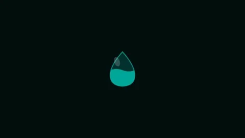 Teal Water Drop Save Eco Eco Green Animation Loop Stock Footage 342610338