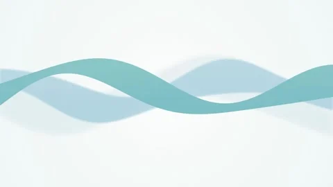Teal wave ribbons flow horizontally in a seamless loop Stock Footage 342519499