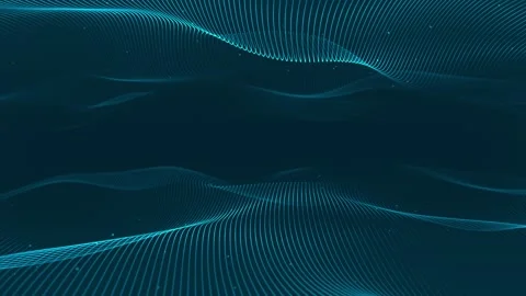 Teal wavy horizon background. Turquoise mirrored space. Abstract sky blue v.. Stock Footage 335646588