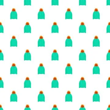 Teal winter parka jackets creating a seamless pattern Stock Illustration