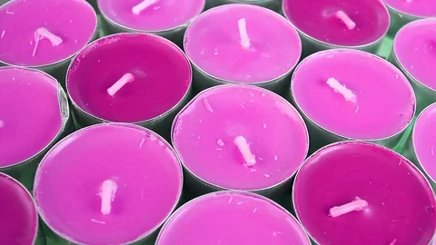 Tealight candle candles nighlight nightlights Perfumed home tea light texture Stock Footage 98791104