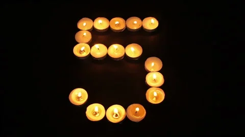 Tealight Candle Number Five Stock Footage 66847809