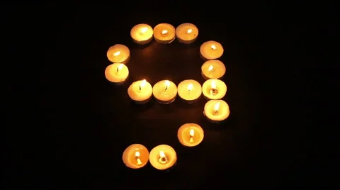 Tealight Candle Number Nine Stock Footage 66863202